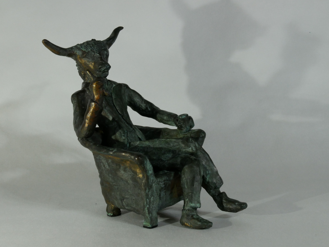 Warten auf Theseus (H 21 cm, Bronze)